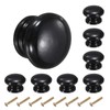 sourcing map 8pcs Round Wooden Knobs, 33mm/1.3" Mushroom Shape Kitchen