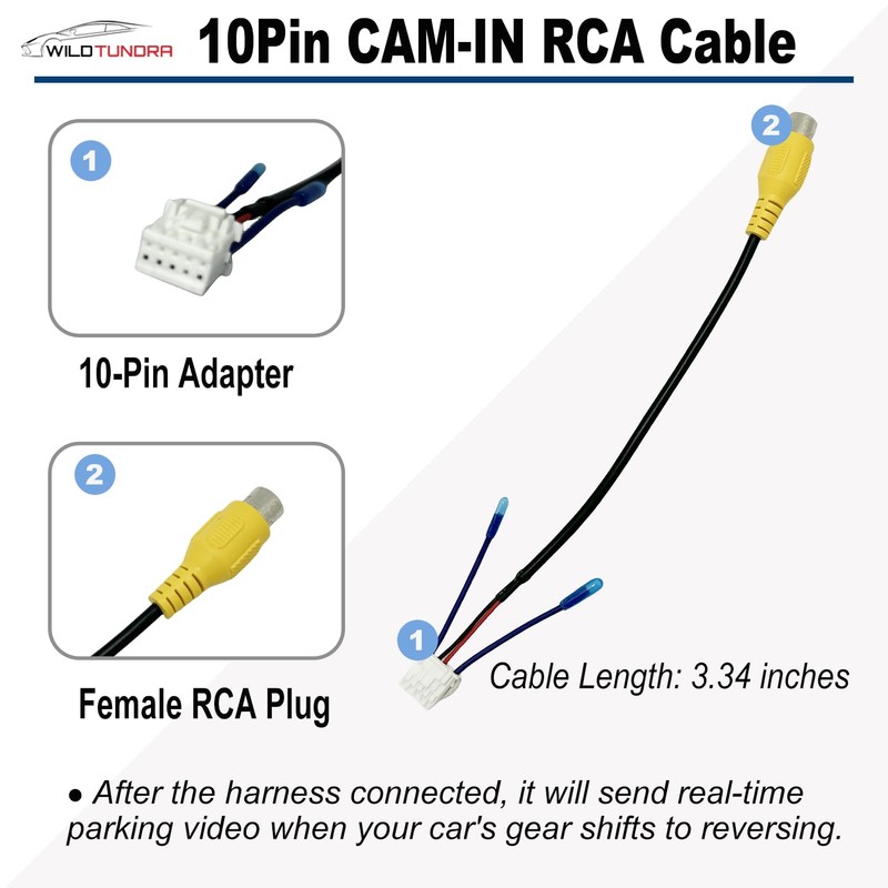 10 Pin Backup Camera Harness Adapter for Android Car Stereo