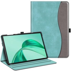 Fintie Case for Honor Pad X8a 11 Inch 2024, Multi-Angle Viewing Protective Case with Document Slots, Turquoise