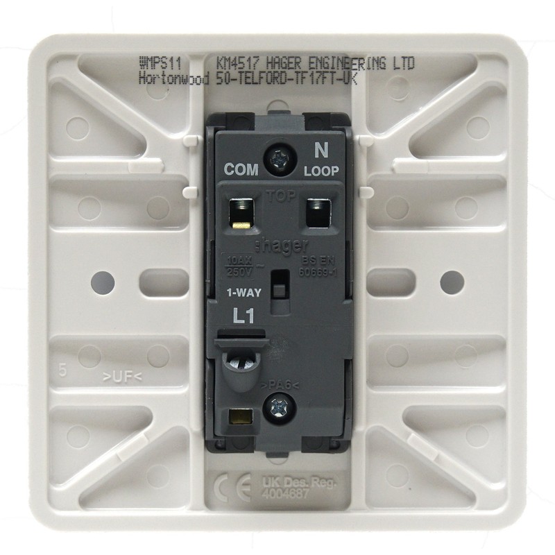 Hager 10AX 1 Gang 1 Way Wall Switch - Sollysta