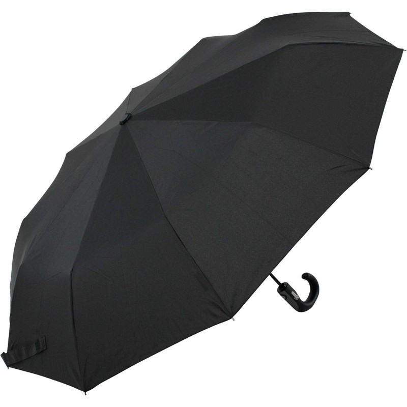 iX-brella Men's Pocket Umbrella Open-Close Automatic Round Hook Handle, Carbon