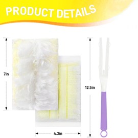 Faliuepe Disposable Dusters Refills Heavy Duty Dusters Refills 180 Yellow Multi-Surface Duster Replacement Head for Cleaning,20 Counts