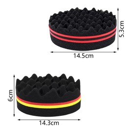 Pamtns Pack of 4 Twist Sponge Afro Comb Magic Curl Sponge Hair Brush Sponge Holes Hair Sponge Curls Afro Double Sided Magic Curl Sponge and Curler Gloves Twist Barber Tool