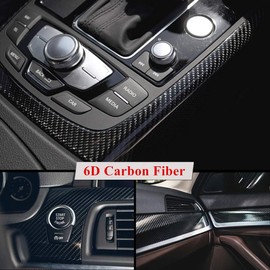 6D High Gloss Black Carbon Fiber Vinyl Bubble Free Air Release Car Wrap Film Automotive DIY Decals (108" X 48" / 9 FT X 4 FT)