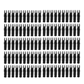 Uxsiya Nock de Flecha de Tiro con de Plástico Duradero de 100 Piezas, Culatines de Repuesto Ligeros (Negro)