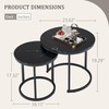 Hoctieon Nesting Coffee Tables, Round Nesting Tables Set of 2,