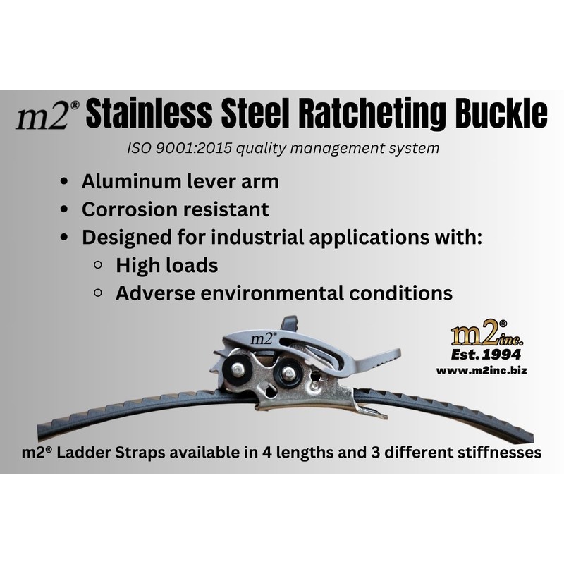 m2® Stainless Steel Marine Ratcheting Buckle & 1"x11" m2® Ladder
