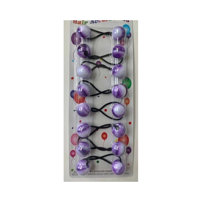 Eden Hair Accessories Purple and White Tie-Dye 18mm Ponytail Holder,
