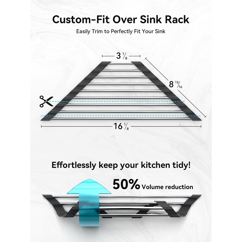 SUNLY Roll Up Dish Drying Rack, Over The Sink Dish