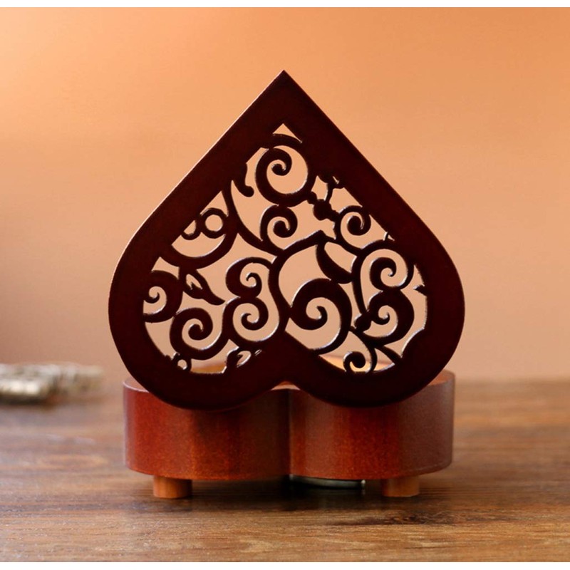 Sooharic Wooden Music Box You are My Sunshine, Heart-Shaped Wind