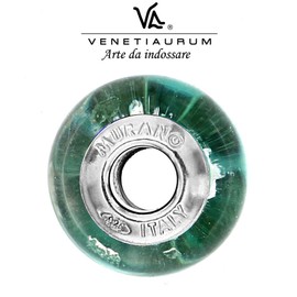 Venetiaurum - Original Murano Glass Charm and 925 Silver Suitable for Modular Bracelets - Made in Italy Certified Jewel