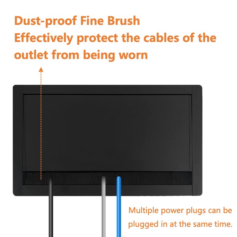ZESHAN Brush Cable Cubby Connectivity Box Conference Table Power Box