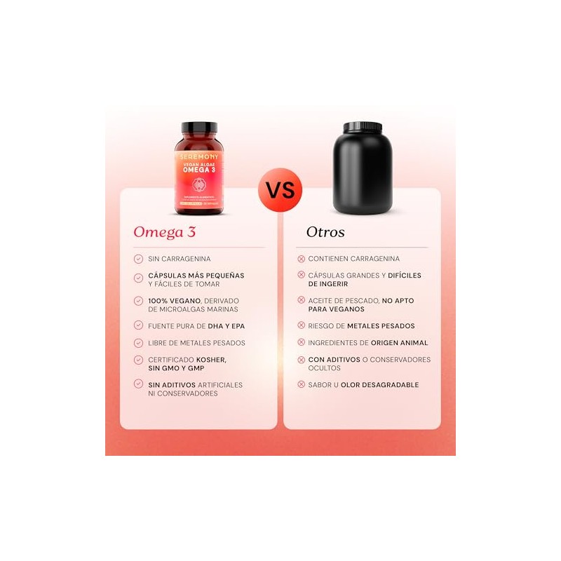 SEREMONY Omega 3 Vegano a Base de Aceite de Microalgas