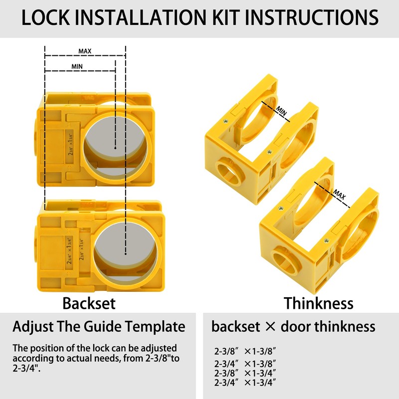 RKK 1-3/8" - 1-3/4" Door Lock Installation Kit Door Hole