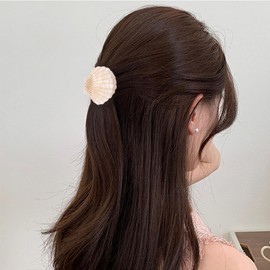 Summer Shell Hair Claw Clip White Seashell Acetate Hair Clips Cute Non Slip Clamps Barrettes White Ombre Acrylic Hair Jaw Clip Spring Summer Shell Hair Accessories for Women Girls Holiday Gifts