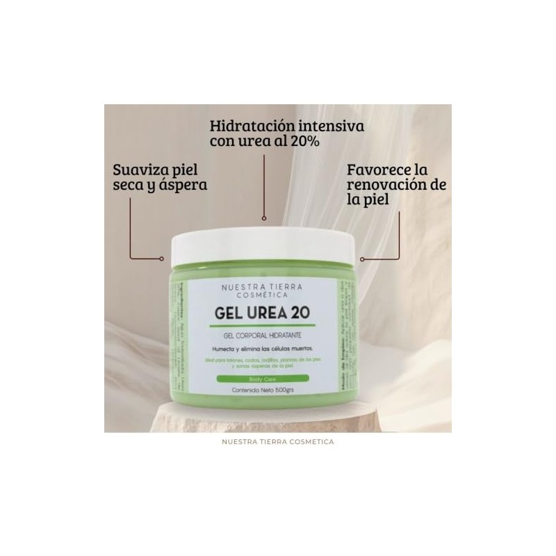 Nuestra Tierra Cosmética Gel Urea 20, Gel Corporal Hidratante y