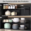 PORFOYO Extendable Cupboard Shelf, 31-55 cm, Kitchen Shelf, Kitchen Cabinet