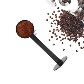 Plástico multifuncional Café Medición Tamping Cuchara Cucharones de café de pie reutilizables Suministros comerciales para el hogar