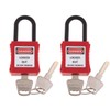 POFET 2pcs Safety Padlock Red, Engineering Plastic Insulated Padlock Security