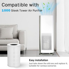 1000 Replacement Filters Compatible with Air Doctor 1000 Air Purifier, Includes Premium Efficiency Layer, Activated Carbon Layer, and Pre-Filters, 2-Packs