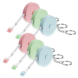 JIYIN Pack of 6 2 m Tape Measure Body, Retractable Measuring Tape Sewing with Key Ring, Body Tailor Measuring Tape for Measuring Length, Chest Waist