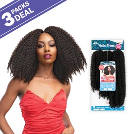 Janet Collection Crochet Braids Nala Tress 3x Afro Hot Twist(14'16'18') (3-pack, 2)