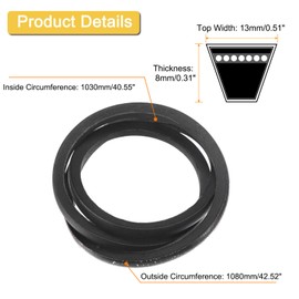 uxcell A40 1/2 Classic Wrapped V-Belt, 43" Outside Circumference Wrapped Industrial Rubber V-Belt A Profile V-Belt for Industrial Machinery Equipment, Black