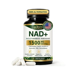 Suplemento Nad 1500 Resveratrol Urolitina Coq10 Quercetina Plus Energía Celular Envejecimiento Saludable Resistencia Mujeres Hombres 120 Cápsulas