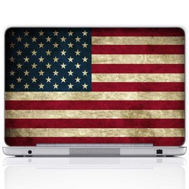 Meffort Inc 17 17.3 Inch Laptop Notebook Skin Sticker Cover Art Decal (Included 2 Wrist pad) - USA Flag