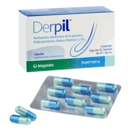 Derpil Suplemento Frena Caída Pelo Vitaminas Aminoácidos Cap