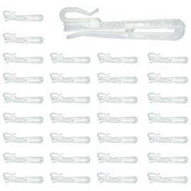 30 Pcs Plastic Curtain Hooks Lifting Curtain Tape Hook Adjustable Deep Pinch Pleat Hooks for Locking Window Door Shower Curtains Header Clip Hooks