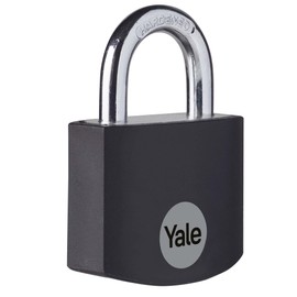Yale - YE3B/32/116/1/BK Standardsicherheit 32 mm Aluminium Vorhängeschloss - Schwarz - offener Häfenstahl - 3 Tasten