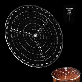 Round Circle Center Finder Compass Tool Round Center Finder Clear Acrylic Lathe Centering Tool Circle Gauge for Drawing Circles for Handicrafts, DIY Furniture (8 Inch)