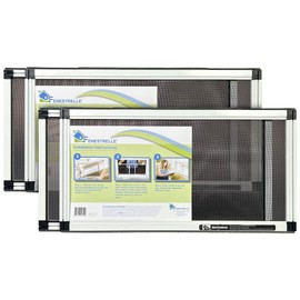 Fenestrelle Fenestrelle Expandable Window Screen, 2 Way Adjustable Window Screen, Horizontal (10" H x 19" - 36" W) or Convert to Vertical (19" H x 10" - 18" W), Pack of 2