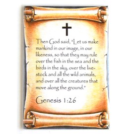 Genesis 1:26 Bible Verse Fridge Magnet (2 x 3 inches)