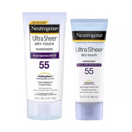 Neutrogena Ultra Sheer Dry Touch Sunscreen Lotion 5oz 3oz SPF 55 2 Pack 10/2024
