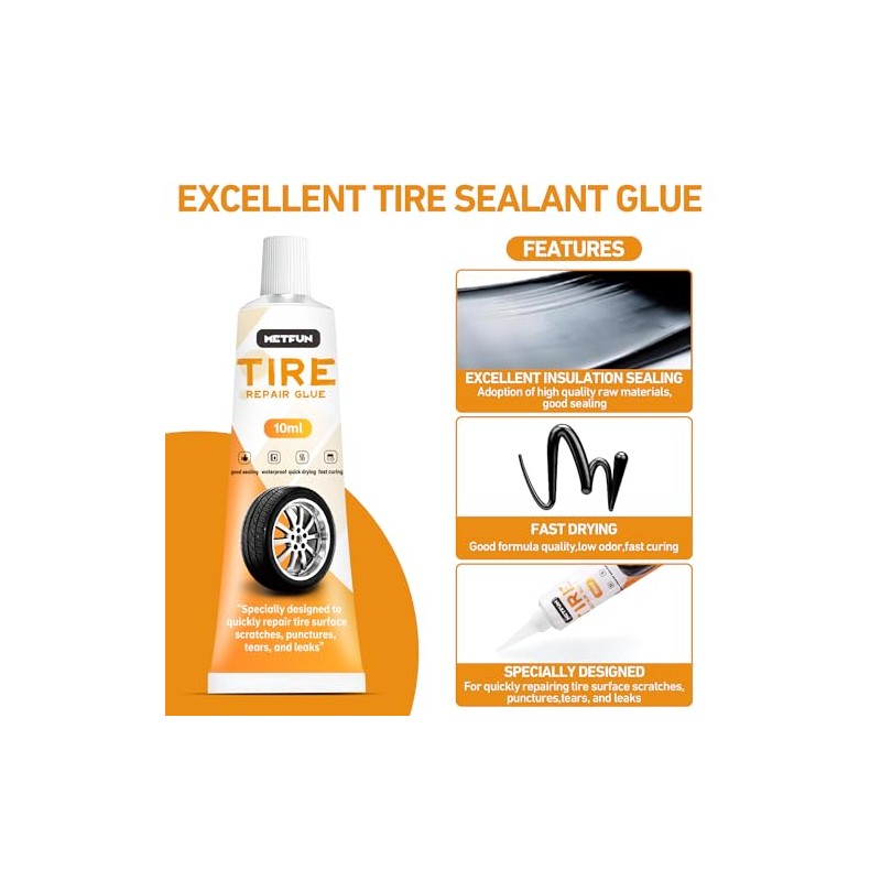 Quick Fix Tire Plug Kit - 40 Pieces for Easy