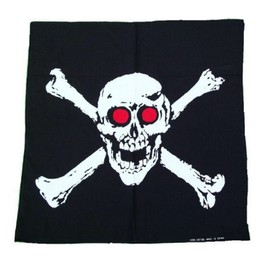 Black Pirate Skull Cross Bones Head Scarf Fancy Bandana Wrap