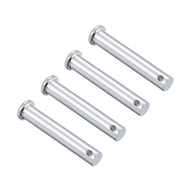 TA-VIGOR 4pcs 10 x 60mm Clevis Pins Single Hole, Zinc-Plated Steel Flat Head Link Hinge Pin Fastener for Mechanical Linkage, Ship Rigging, Fixed Parts