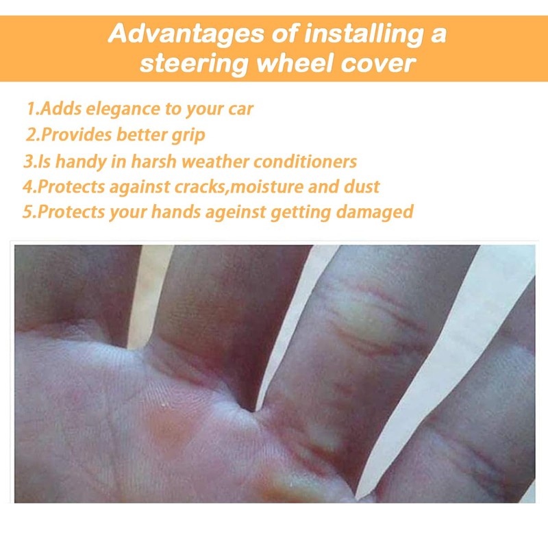 TSUGAMI Elastic Stretch Steering Wheel Cover, Microfiber Breathable Ice Silk