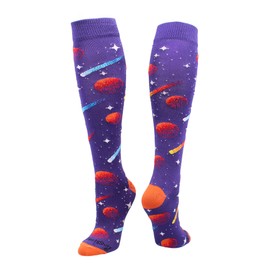 MadSportsStuff Outer Space Galaxy Socks Athletic Over The Calf Length