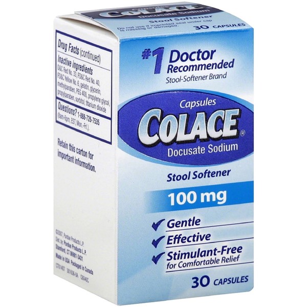 Colace Stool Softener 30 Capsules (Pack of 3)