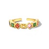 Elaximn Hypoallergenic Rainbow Stackable Ring | 14K Gold Plated Adjustable