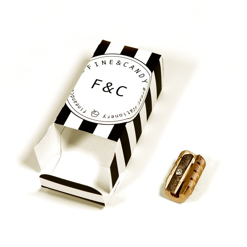 Fine&Candy - Brass Pencil Sharpener with Single Hole, Sharpener for