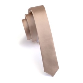 Gusleson Solid Champagne Tie Wedding Silk Ties For Men Thin Skinny Slim Neckties (UK0803-10)