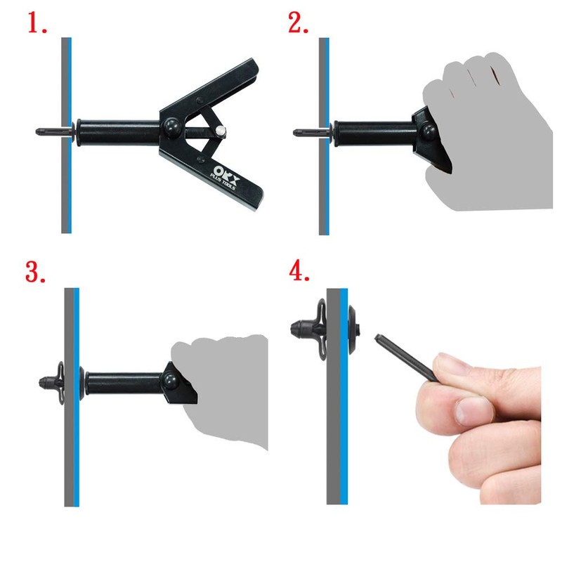 ORXPLUS Tools Plastic Rivet Hand Gun Kit one Hand Operation