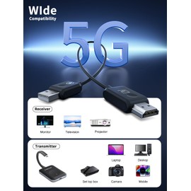 Lemorele Wireless USB C Transmitter and HDMI Receiver, HDMI Transmitter Type C Supports 8 TXS to 1 RX