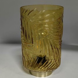 Battery Operated Table Lamp with Timer for Home Decoration, Vintage Cordless LED Glass Leafs Lamps for Living Room Bedroom Bedside Entryway, Wireless Accent Touch Night Light for Desk Nightstand