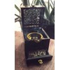Nazareth Store Charcoal Incense Burner Resin Holder Black Natural Wood