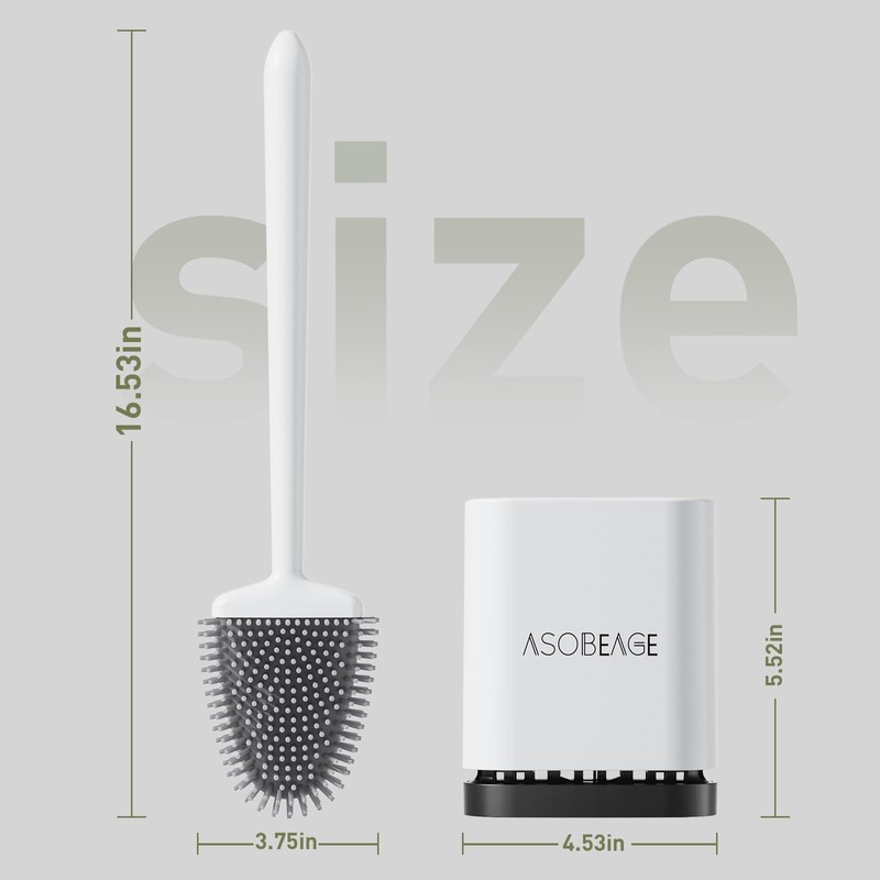 ASOBEAGE Deep Cleaner Toilet Brush: Silicone Toilet Brush with No-Slip